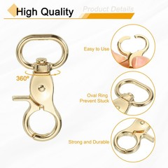 4pcs 20mm (3/4&Prime;) Carabiner Light Gold Ring Swivel Hooks