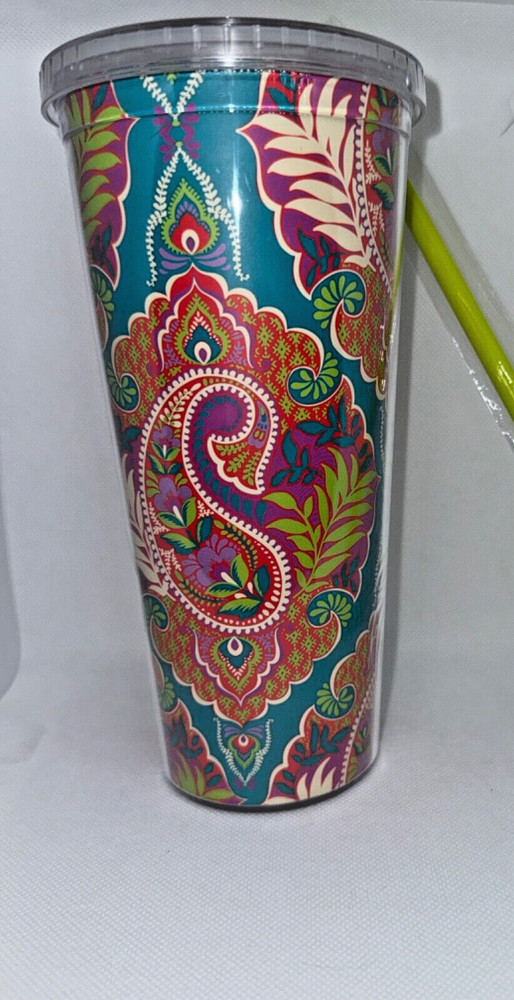 Vera Bradley Paisley In Paradise Brand New Travel Tumbler 16 oz Pretty Feminine
