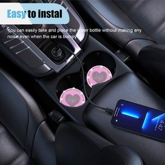 2PCS Bling Car Cup Holder Insert Coasters- 2.75 Inch x 0.19 inch, Pink