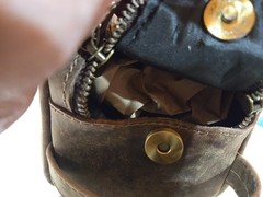 Aaron Leather Goods 10&Prime; Leather Toiletry Bag Dark Brown Vendimia Estilo DBL Zip
