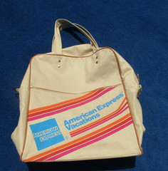 VINTAGE AMERICAN EXPRESS VACATIONS CANVAS TRAVEL SHOULDER BAG TOTE, BRAND NEW