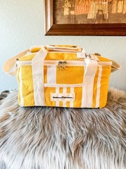 Business & Pleasure Monica Mimosa Yellow Stripe Cooler Picnic Beach Lunch Bag
