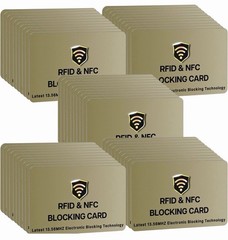 50 Pack RFID Blocking Cards NFC Contactless Credit Card Wallet Protector Gold