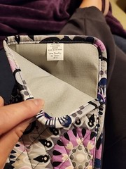 Vera Bradley Mimosa Medallion Flat Iron Curling Iron Travel Holder Black Purple
