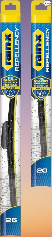 Rain-X 810352 Wiper Blades – 26&Prime; & 20&Prime;, Repellency, Streak-Free, All Weather