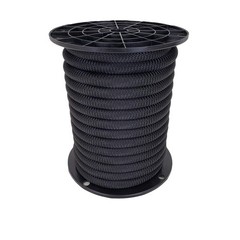 50 Feet Shock Bungee Cord Marine Grade Polyester UV Resistant Elastic Rope Black