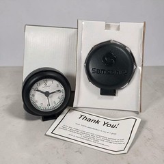 2 Samsonite Folding Travel Alarm Clocks Analog with Box Tested Working Black