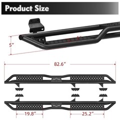6&Prime; Running Boards Side Steps For 2015-2024 Ford F-150 Super Crew Cab Nerf Bars