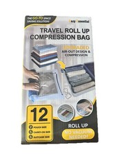 Cozy Essential Travel Roll Up Compression Bags 12 Pack No Vacuum, Air-Out Design