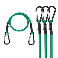 WORKPRO 24 Inch Bungee Cords with Hooks, 4 Pack Superior Rubber 24&Prime;, Green