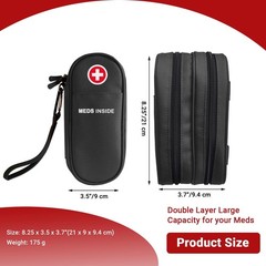 Double Layer EpiPen Carrying Case – Travel Medical Bag, Zippered Allergy Organiz