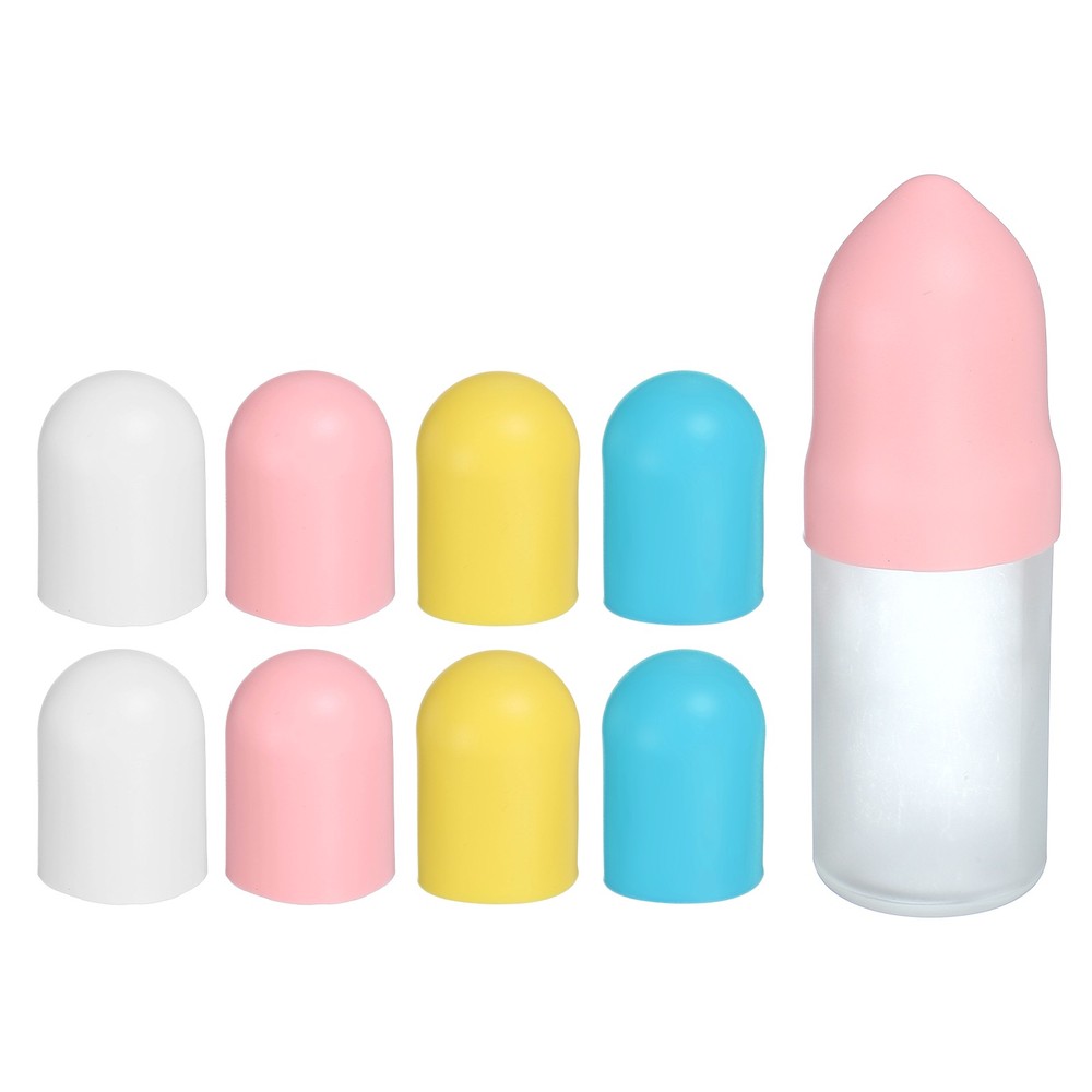 4pcs Silicone Covers for Travel Bottles 1.7&Prime;, White, Pink, Yellow, Blue