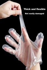 400 Count Disposable Poly Plastic Gloves for Cooking, Food One Size, Open