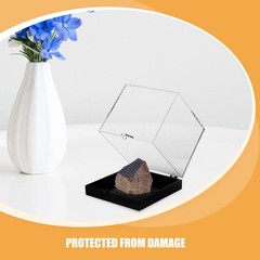 2Pcs Clear Lid Display Boxes for Rock and Mineral Storage with Stylish Design