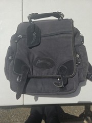 Australian Bag Outfitters Black Leather Suede Canvas Backpack