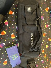 Waterfly Fanny Pack Adjustable Black, Water-Resistant, Hiking Waist Bag