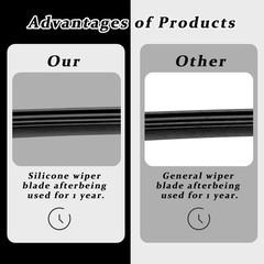 4 Pack Windshield Wiper Blades Refills, DIY Adjustable Windscreen Wiper Rubber S