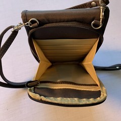 Travelon Mini Crossbody Handbag Brown Microfiber Travel Bag Organizer Unisex