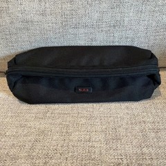 Tumi Black Travel Accessory Zipper Small Cord Pouch Used Floppy Multiuse Pouch