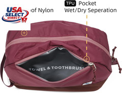 Travel Toiletry Bag for Women, 8L Large Packing Cube with Waterproof TPU Wet/Dry