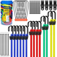 ELEAD 33 Piece Premium Bungee Cords Assortment 33PCS Cord, Colorful