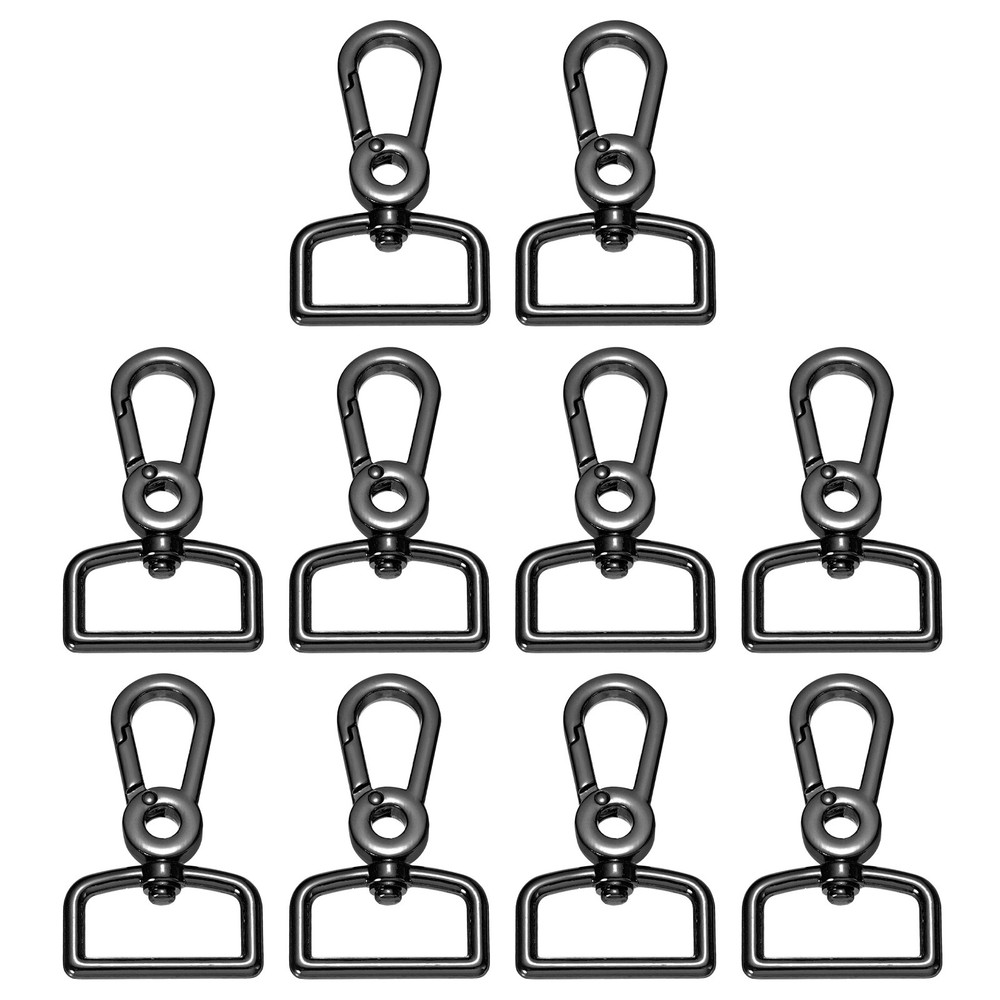 10Pcs 1&Prime; Hooks for Lobster Closures with D Ring, Dark Grey
