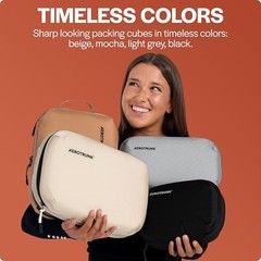 Ultralight Compression Packing Cubes – Lightweight Travel 6-Pack Light Grey