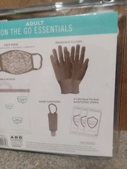 Adult &lsquo;on the go&rsquo; Essentials – face covering, hand sanitizer, gloves, wipes