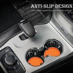 MEAJOO 4PCS Car Cup Holder Coaster, Universal Auto Non-Slip 4 pcs, Orange