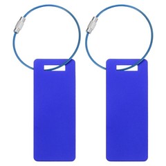 Aluminum luggage tags 2pcs 7x3cm blue
