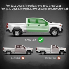 Running Boards F/2019-2025Chevy Silverado GMC Sierra 1500/2500HD/3500HD Crew Cab