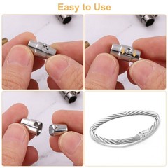 6 Pcs Lanyard with Magnetic Buckles 0.16&Prime;, Silver for Separation