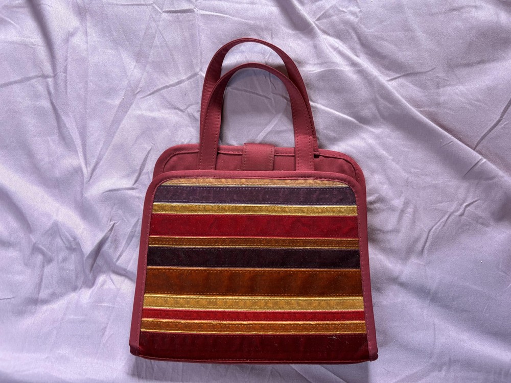Bath & Body Works Toiletry Bag Red Stripe Travel Cosmetic Case Small Makeup