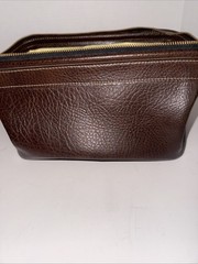 VINTAGE ROLFS Brown Travel Dopp Kit Shaving Bag 70&rsquo;s Vinyl Very Clean