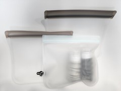 Clear Transparent Travel Bundle Zipper Bag w/ 2 FREE 100ml Travel Bottles
