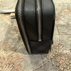 NWT Burberry Cormac London Check Double Zip Travel Organizer Clutch — Navy/Black