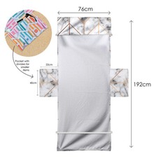 Personalised Rose Gold & Marble Look – Full Length Sun Lounger Towel with Pocket