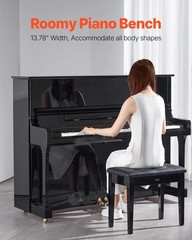 Piano Bench, 22&Prime; x 13.78&Prime; x 19&Prime;, Keyboard Piano Chair with High-Density Padded C