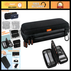 Double-Layer Hard Shell Travel Case – Electronics Organizer with Multiple Pocket
