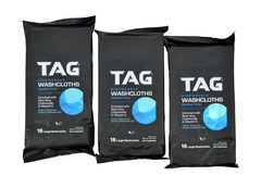 TAG Travel Body Wipes (3 Pack) – No-Rinse XL 12×8&Prime; Washcloths for Camping & Gym