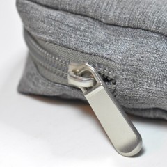 Inareck Gray Nylon Zipper Pouch 8&Prime; x 6&Prime; Makeup Bag, Travel Pouch