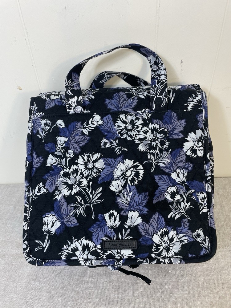 Vera Bradley floral Purple black Hanging Travel Organizer Toiletry Bag make up