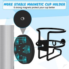 Magnetic Cup Holder, 2 Pack Portable Holder for Tractor Mower Truck Black