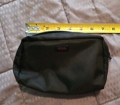 TUMI for Delta Small Black Zip Textured Pouch. Bag Only EUC