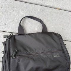 LL Bean Hanging Toiletry Travel Bag, Water Resistant Nylon, Mesh Pockets (Black)