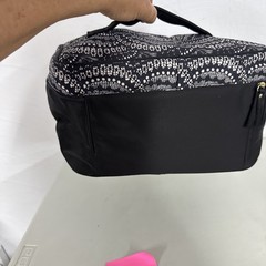 Victoria’s Secret Travel Makeup Case Black Satin Bra Panty Bag Organizer