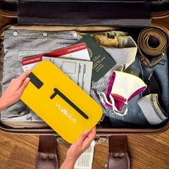 Mens Waterproof Toiletry Bag Dopp Kit for Travel Sport Gym Bathroom | Yellow