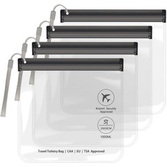 Clear TSA Approved 4-Pack Toiletry Bags – Leakproof Travel & Carry-on Essentials