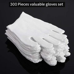 Frienda 300 Pcs Cotton Gloves Bulk Large Size for Men Women XL, White