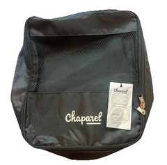 Chaparel Black Nylon Mesh Zip Compression Cube 10” x 13” Travel Bag w Handle